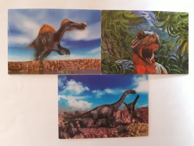 3 D Ansichtskarte Dinosaurier Urzeittiere Postkarte Wackelkarte Hologrammkarte Dinos