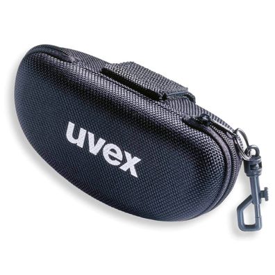 UVEX Brillenetui Textiletui Hartschalen Etui mit Karabinerhaken - schwarz
