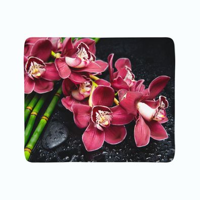 Foto-Kuscheldecke schöne Orchideen bedruckte Wohndecke mit Motiv Fotodruck Fleece