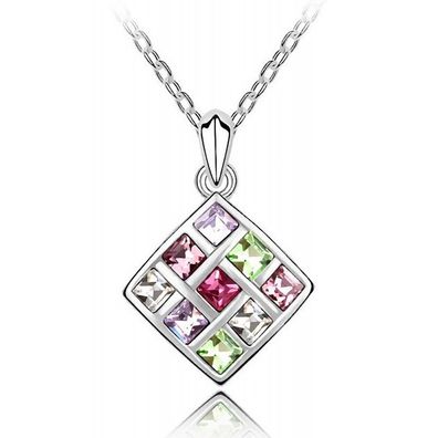 Rhombus Multicolor Halskette mit Kristallen von Swarovski®