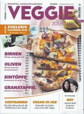 VEGGIE Journal, 05/2015, Okt.- Nov., mit 60 Rezepten für den Herbst, auch vegan