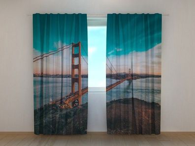Fotogardine Golden Gate Bridge Vorhang mit Motiv, Fotodruck Fotovorhang nach Maß