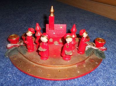 Kerzenhalter / Leuchter Weihnachten - Sänger, Kirche, Bäume