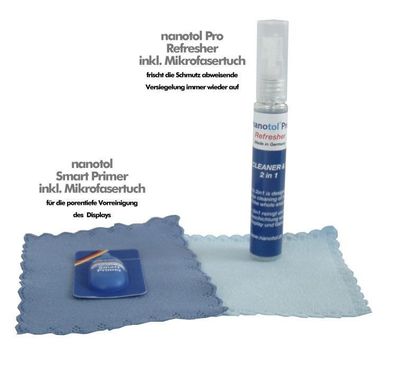 nanotol® Display Guard Schutzglas für iPhone 5 Reiniger + 2 Mikrofasertücher