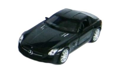 WELLY Modellauto Mercedes-Benz SLS AMG schwarz Sammelauto Spielzeugauto Car