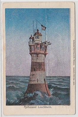 62207 Lunakarte Ak Rothesand Leuchtturm 1918