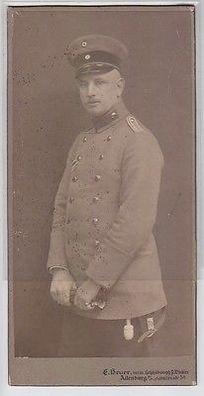 61304 großes Kabinettfoto Altenburg Soldat in Uniform um 1916