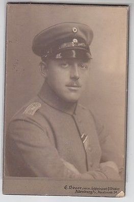 61334 großes Kabinettfoto Altenburg Soldat in Uniform um 1920