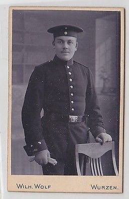 14917 Kabinettfoto Wurzen Soldat in Uniformum 1910