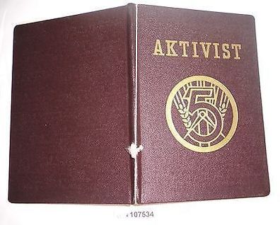 DDR Urkunden Mappe / Ausweis zum Aktivist des 5 Jahrplan 1953