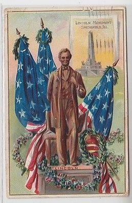 61633 Präge Ak USA Abraham Lincoln Monument Springfield Ill. 1911