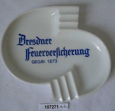 alter Porzellan Aschenbecher Reklame Dresdner Feuerversicherung um 1940