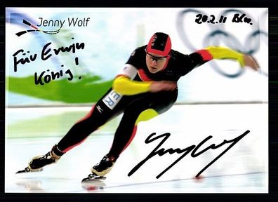 Jenny Wolf Autogrammkarte Original Signiert Eisschnellauf + A 61638