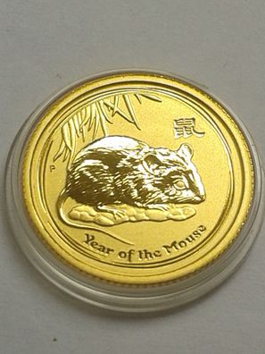 Original 15$ 2008 Australien Lunar Maus 1/10 Unze 3,11g Gold bfr. Rarität 15 Dollars