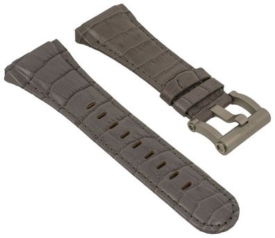 TW STEEL | Uhrenarmband Leder grau für CEO Tech Ø 48mm CEB4002 28962