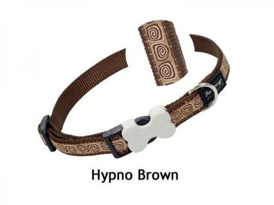 Red Dingo Hypno Brown Hundehalsband Nylon Breite 12 mm verstellbar von 20-32 cm braun
