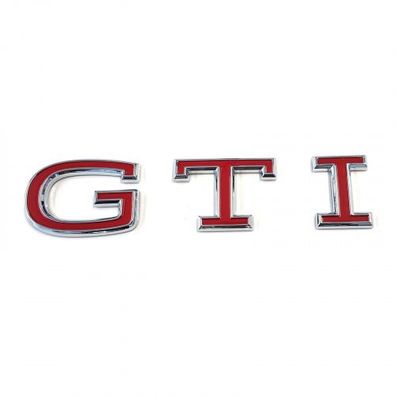 Original VW Schriftzug GTI Emblem Logo Aufkleber rot/ chrom 2G0853675JJZQ
