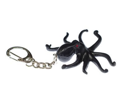 Oktopus Schlüsselanhänger Krake Miniblings Schlüsselring Oktopode Meer schwarz