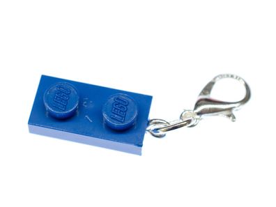 Baustein 2er Plättchen Platte Charm Anhänger Bettelarmband Miniblings Charmes blau