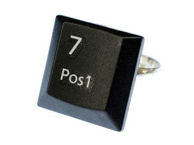 Sieben Pos1 Tastaturring PC Zeichen Taste Ring Miniblings Computer Tastatur