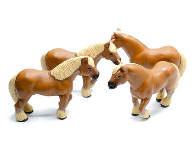 4x Pferd Aufstellfigur Miniblings Safari Pony Tier Stall Herde Figur Haflinger 16cm