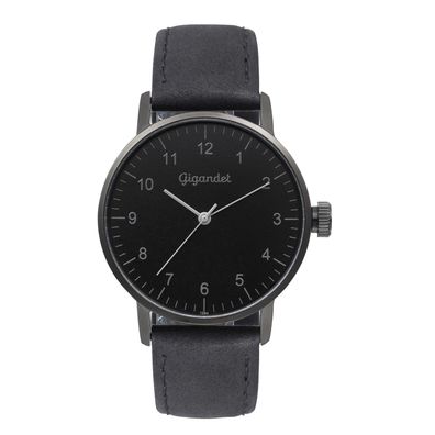 Uhr Damenuhr Quarzuhr Gigandet Minimalism G27-004 Schwarz Lederband