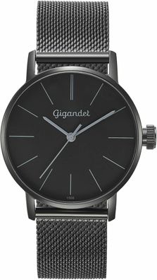 Gigandet Damenuhr Minimalism Uhr Armbanduhr Edelstahl Schwarz G43-019