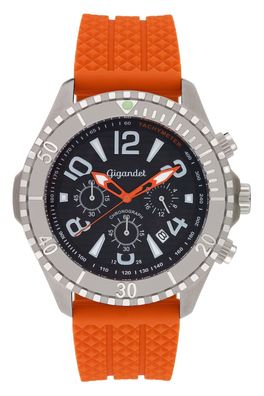Uhr Herrenuhr Quarzuhr Chronograph Gigandet Aquazone G23-005 Orange Datum Silikonband