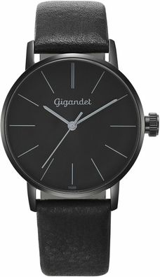 Gigandet Damenuhr Minimalism Uhr Armbanduhr Leder Schwarz G43-011