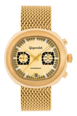 Uhr Herrenuhr Chronograph Gigandet Supergraph G11-004 Gold Metallband Datum
