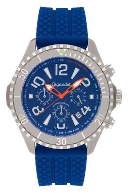 Uhr Herrenuhr Quarzuhr Chronograph Gigandet Aquazone G23-004 Blau Datum Silikonband