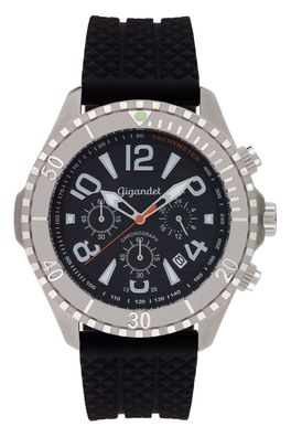 Uhr Herrenuhr Quarzuhr Chronograph Gigandet Aquazone G23-002 Schwarz Silikonband