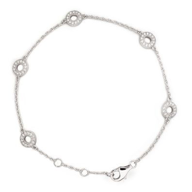 Eye Candy Damen-Armband Circles 925 Sterling Silber Zirkonia 19.5cm ECJ-BR0036