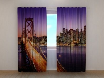 Fotogardine San Francisco, Vorhang mit Motiv, Fotodruck, Fotovorhang auf Maß