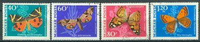 Ungarn Mi 2494 - 2496, 2498 gest Schmetterlinge mot3899