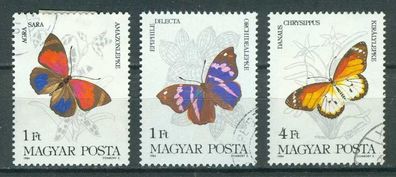Ungarn Mi 3681, 3682, 3685 gest Schmetterlinge mot3900