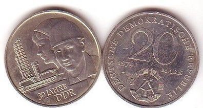 DDR Gedenk Münze 20 Mark 30. Jahrestag der DDR 1979