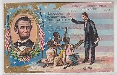 61649 Patriotika Präge Ak USA Präsident Abraham Lincoln 1911