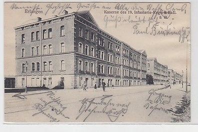 42368 Ak Erlangen Kaserne des 19. Infanterie Regt. II. Batl. & III. 1913