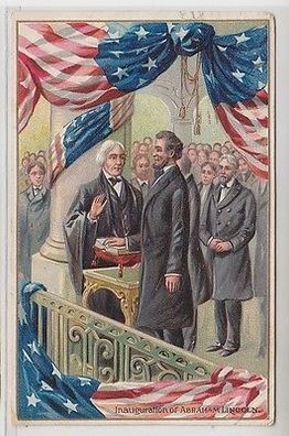 61640 Patriotika Präge Ak USA Inauguration of Abraham Lincoln 1911