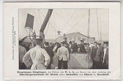 57335 Ak Chemnitz an Bord des Parseval Luftschiff 5 am 2. Oktober 1910