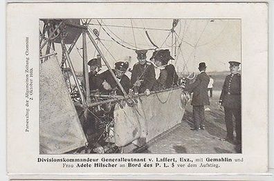 03336 Ak Chemnitz an Bord des Parseval Luftschiff 5 am 2. Oktober 1910