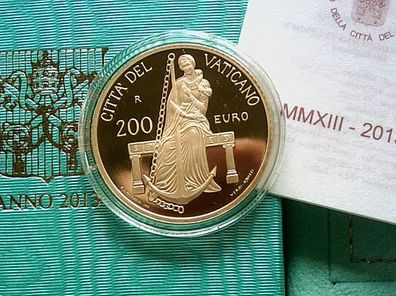 200 euro 2013 PP Gold Vatikan 40g Gold Papst Franziskus nur 499 Stück Auflage