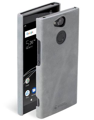 Krusell Cover Leder HardCase Schale SchutzHülle Tasche für Sony Xperia XA2