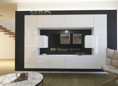 Monaco NX4 Möbel für Wohnzimmer Wohnwand Mediawand Schrankwand Wohnschrank