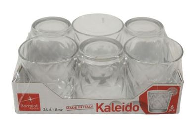 Bormioli Rocco Kaleido Wasserglas 6 Stück, 24 cl, Glas, Gläser