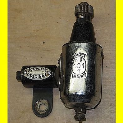 antiker Fahrraddynamo " Schmitt´s Original " No 101 - 6 Volt - 1,8 Watt