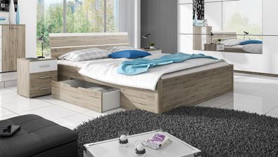 Schlafzimmerbett Bett ALVAR 180x200 cm Sanremo Eiche