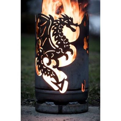 Feuertonne Drachen Feuerstelle Gartenfeuer Grill Dragon