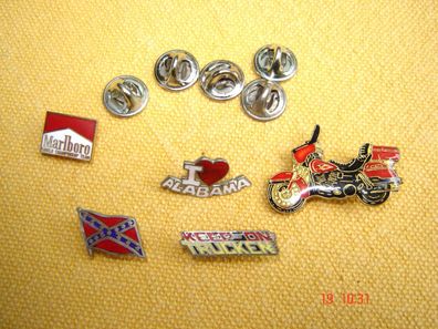 5 Stück verschiedene Pin emailliert Alabama Texas Harley usw mit Clutch Western p